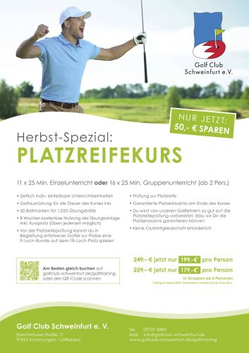 HERBST Platzreife Angebot